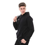 Raru Erkek Pamuklu Kapüşonlu Kalın Basic Sweatshirt LEPIDUS SİYAH