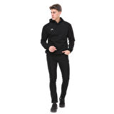 Raru Erkek Pamuklu Kapüşonlu Kalın Basic Sweatshirt LEPIDUS SİYAH
