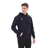 Raru Erkek Pamuklu Kapüşonlu Kalın Basic Sweatshirt LEPIDUS LACİVERT