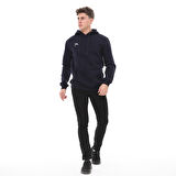 Raru Erkek Pamuklu Kapüşonlu Kalın Basic Sweatshirt LEPIDUS LACİVERT