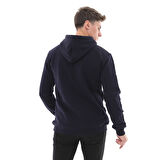 Raru Erkek Pamuklu Kapüşonlu Kalın Basic Sweatshirt LEPIDUS LACİVERT