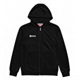 Kapüşonlu Tam Fermuarlı Sweatshirt LIBERTER SİYAH