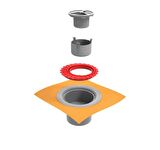 Hüppe MasterS Yalıtımlı Noktasal Su Gideri 10x10 Mat Siyah Yandan Çıkışlı