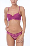 4235 Desteksiz Straplez Sütyen Takım - Mor