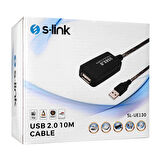 SL-UE130 Şeffaf USB 2.0 Uzatma Kablosu 10MT