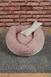 Cookie Pet Sherpa Polar Yıkanabilir Yuvarlak Köpek Kedi Yatağı 50 cm Açık Pudra