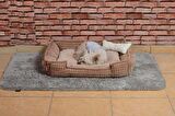 Cookie Pet Dolgulu Kedi Köpek Yuvası 70x50cm Kahve Bej