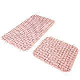 Jassrug Leila Kalp Embos 2 li Banyo Paspası Pembe