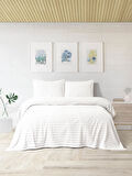 Merinos Modern Twist 3 Parça Çift Kişilik Battaniye Seti Kutulu 220x240 Kemik