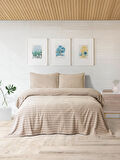 Merinos Modern Twist 3 Parça Çift Kişilik Battaniye Seti Kutulu 220x240 Mocha