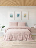 Merinos Modern Twist 3 Parça Çift Kişilik Battaniye Seti Kutulu 220x240 Blush
