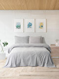 Merinos Modern Twist 3 Parça Çift Kişilik Battaniye Seti Kutulu 220x240 Açık Gri