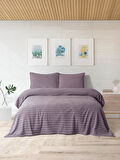 Merinos Modern Twist 3 Parça Çift Kişilik Battaniye Seti Kutulu 220x240 Mürdüm