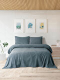 Merinos Modern Twist 3 Parça Çift Kişilik Battaniye Seti Kutulu 220x240 Ocean