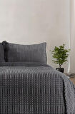 Merinos Modern Line Tek Kişilik 2 Parça Battaniye Seti - Koyu Gri