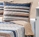 Merinos Allday Çift Kişilik Yatak Örtüsü Seti Bona Mavi