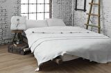 Aksu Tek Kişilik Ponponlu Pike Battaniye 150x200 Krem