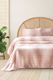 Merinos Dream Home 3 Parça Çift Kişilik Battaniye Seti Kutulu 220x240 Blush