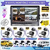 9 Inç Dörde Bölünür Kayıtlı 256Gb Sd Destekli 4 Kameralı 720P Ahd 4 Pin Soketli Tak Kullan Kamera Se