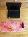 SGE TEKNOLOJİ 70X30 CM FOSFORLU DİKİŞLİ PEMBE MERMER TASARIMI KAYDIRMAZ TABAN SPEED YÜZEY OYUNCU MOUSE PAD GAMİNG