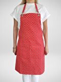 Cepli Su Geçirmez Mutfak Önlüğü Kırmızı