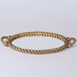 Rope Aynalı Tepsi Altın