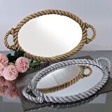 Rope Aynalı Tepsi Altın