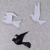 Mouette 3'lü Dekoratif Kuş Beyaz
