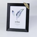 13x18 Yapraklı Çerçeve Siyah Altın