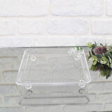 SELİM DEKOR GRAPE KARE BÜYÜK SUNUM CAM TABAĞI 23,5X23,5