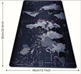 SGE TEKNOLOJİ 90X40 CM Dünya Dikişli Kaydırmaz Taban Speed Ver. Mouse Pad Oyuncu Gaming