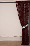 AKÇA TEKSTİL VAKKO ÇİFT RENK BORDO İP PERDE HAZIR DÜĞMELERİ DİKİLMİŞ İP PERDE