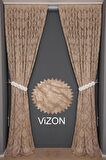 DAMAKS VİZON Hazır dikilmiş Pileli Fon Perde 75*260 cm