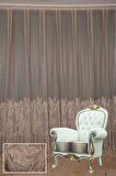 SELVİ DESEN VİZON RENK Hazır dikilmiş Pileli Fon Perde 300*260 cm