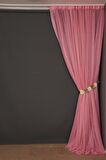 DAR ETEK MODEL PEMBE RENK Hazır Pileli Fon Perde 300*260