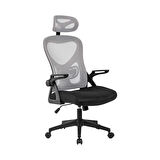 Adore Mobilya Action Ofis ve Çalışma Koltuğu-FileGri-Siyah 57x117x127x63 cm (GxYxD)