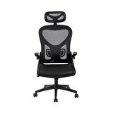 Adore Mobilya Action Ofis ve Çalışma Koltuğu-FileSiyah 57x117x127x63 cm (GxYxD)