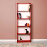 Adore Mobilya Modern 5 Raflı Kitaplık - Kırmızı