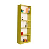 Adore Mobilya Modern 5 Raflı Kitaplık - Yeşil