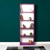 Adore Mobilya Modern 5 Raflı Kitaplık - Mor