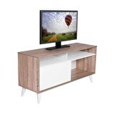 Adore Mobilya Retro Slide Tv Sehpası Latte-Diamond Beyaz