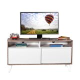 Adore Mobilya Retro Slide Tv Sehpası Latte-Diamond Beyaz