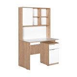 Adore Mobilya Plus Üniteli Çekmeceli Çalışma Masası - Sonoma-Diamond Beyaz