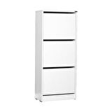 Adore Mobilya Flat Duo 3 Katlı Ayakkabılık Dolabı - Beyaz