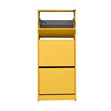 Adore Mobilya Flat Duo 3 Katlı Ayakkabılık Dolabı - Hardal