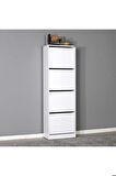 Flat Duo 4 Katlı Ayakkabılık-mat Beyaz 51x157x26 Cm (gxyxd)