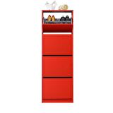 Adore Mobilya Flat Duo 4 Katlı Ayakkabılık Dolabı - Kırmızı