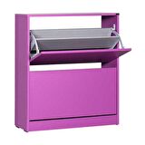 Adore Mobilya Flat Duo 2 Katlı Geniş Ayakkabılık Dolabı - Mor