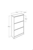 Flat Duo 3 Katlı Geniş Ayakkabılık Dolabı - Beyaz