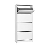 Adore Mobilya Flat Duo 4 Katlı Geniş Ayakkabılık Dolabı - Beyaz